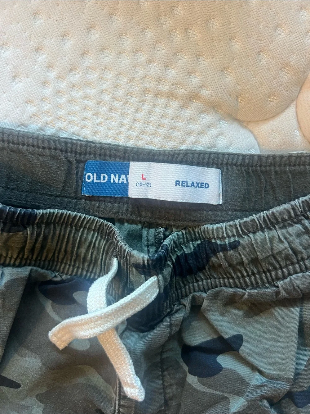 Old Navy Green Camo Cargo Shorts with Drawstring
